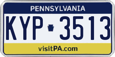 PA license plate KYP3513