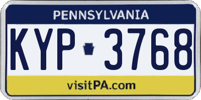 PA license plate KYP3768