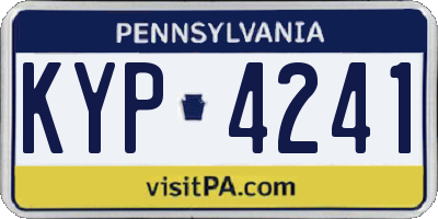 PA license plate KYP4241