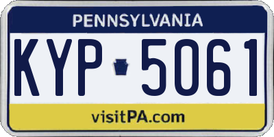 PA license plate KYP5061