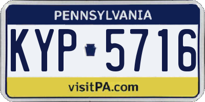 PA license plate KYP5716