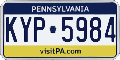 PA license plate KYP5984