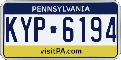 PA license plate KYP6194