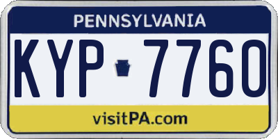 PA license plate KYP7760
