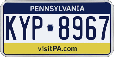 PA license plate KYP8967