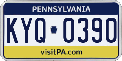 PA license plate KYQ0390