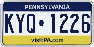 PA license plate KYQ1226