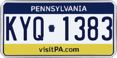 PA license plate KYQ1383