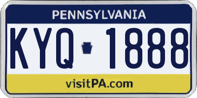PA license plate KYQ1888