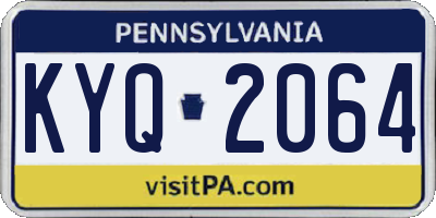 PA license plate KYQ2064
