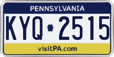 PA license plate KYQ2515