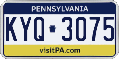 PA license plate KYQ3075
