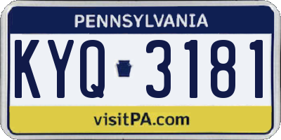 PA license plate KYQ3181