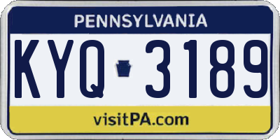PA license plate KYQ3189