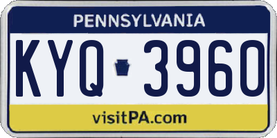 PA license plate KYQ3960