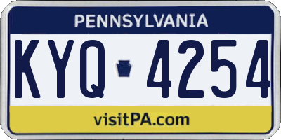 PA license plate KYQ4254