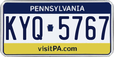 PA license plate KYQ5767