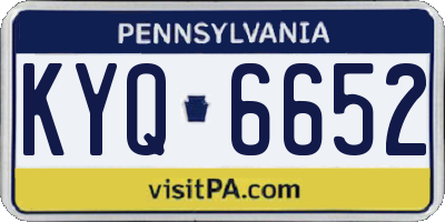 PA license plate KYQ6652