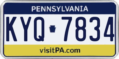 PA license plate KYQ7834