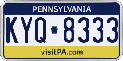 PA license plate KYQ8333