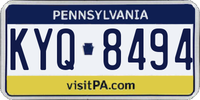 PA license plate KYQ8494