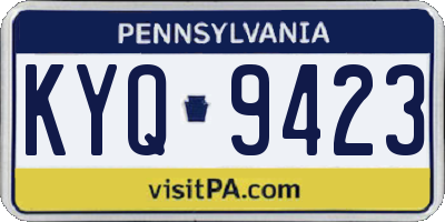 PA license plate KYQ9423
