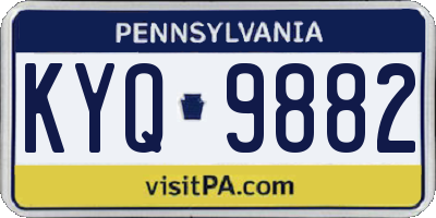 PA license plate KYQ9882