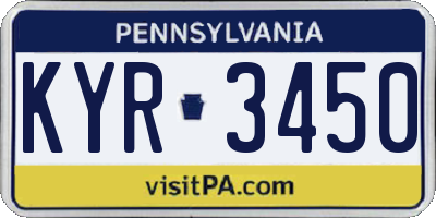 PA license plate KYR3450