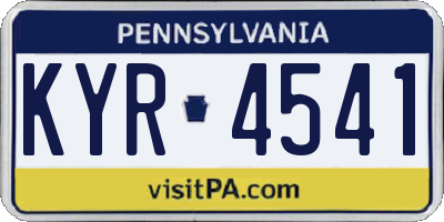 PA license plate KYR4541
