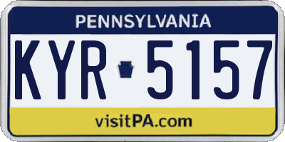 PA license plate KYR5157