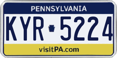 PA license plate KYR5224