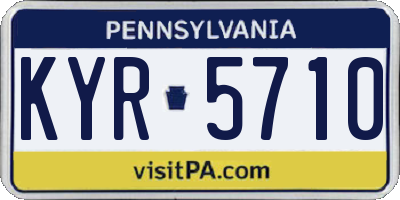 PA license plate KYR5710