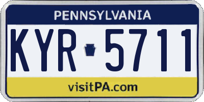 PA license plate KYR5711