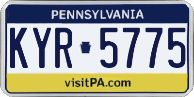 PA license plate KYR5775