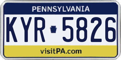PA license plate KYR5826