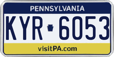 PA license plate KYR6053