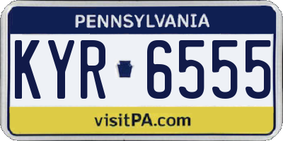 PA license plate KYR6555
