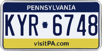 PA license plate KYR6748