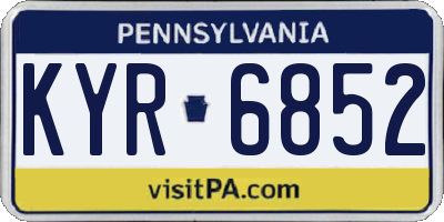 PA license plate KYR6852