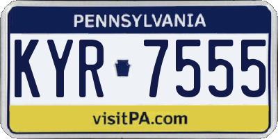 PA license plate KYR7555
