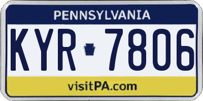 PA license plate KYR7806