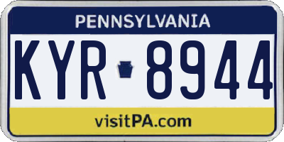 PA license plate KYR8944