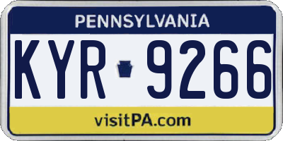 PA license plate KYR9266