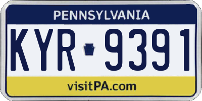 PA license plate KYR9391