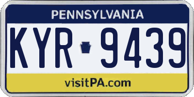 PA license plate KYR9439