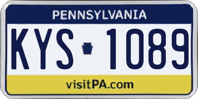 PA license plate KYS1089