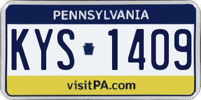 PA license plate KYS1409