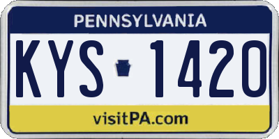 PA license plate KYS1420