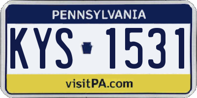 PA license plate KYS1531