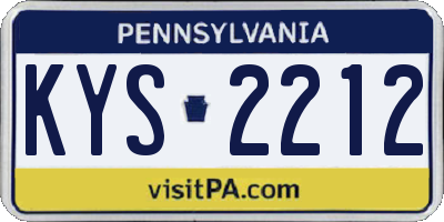 PA license plate KYS2212